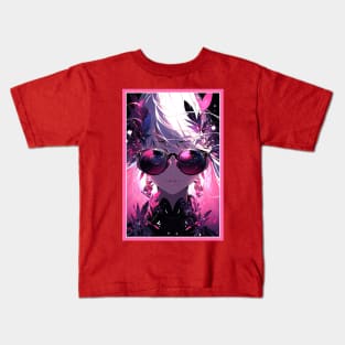 Aesthetic Anime Girl Pink Rosa Black | Quality Aesthetic Anime Design | Premium Chibi Manga Anime Art Kids T-Shirt